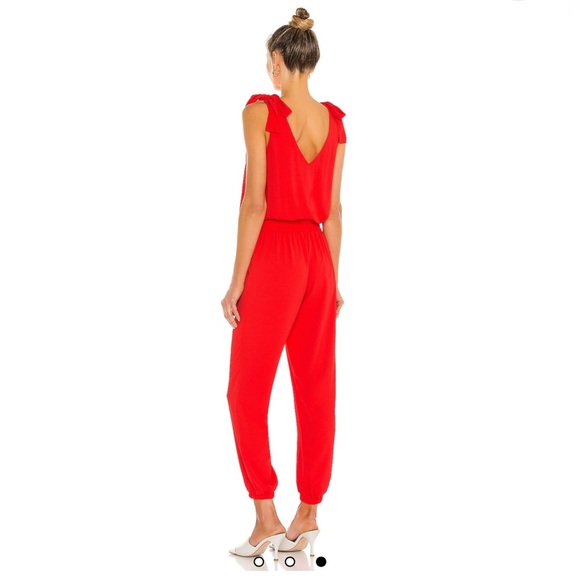 Amanda Uprichard Red Josephina Tracksuit Crimson romper romantic feminine large - Picture 3 of 10